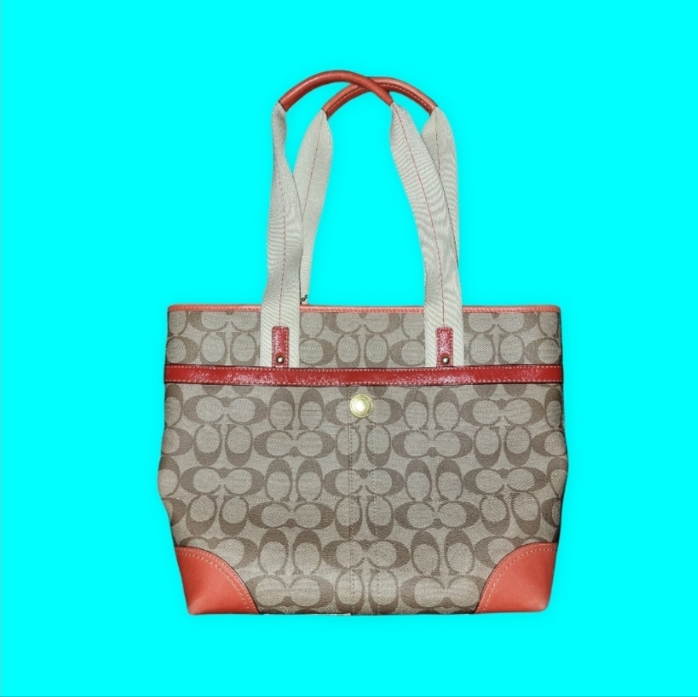 Coach Drawstring Signature Drawstring Carryall Sh… - image 2